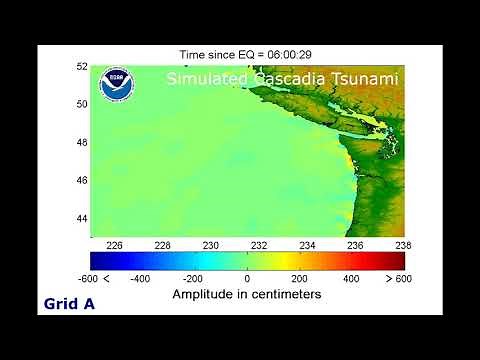 Hypothetical Cascadia tsunami: San Juan Islands, WA, grid A