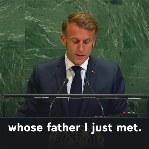 "There is a solution, a way of breaking this cycle of war and destruction. It lies in the recognition of the other, of his legitimacy, humanity and dignity," 🇫🇷 President Emmanuel Macron. | French Embassy in the U.S.
