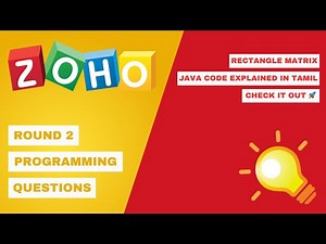 Zoho Round 2 Programming Question: Rectangle Matrix in Java || Tamil