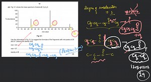 12(d) Fig. 5.1 shows the mass spectrum of ketone \mathbf{Z}, \... | Filo