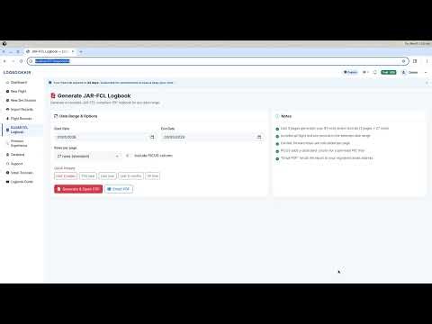 Generate Your EASA Logbook PDF | LogbookAir Tutorial