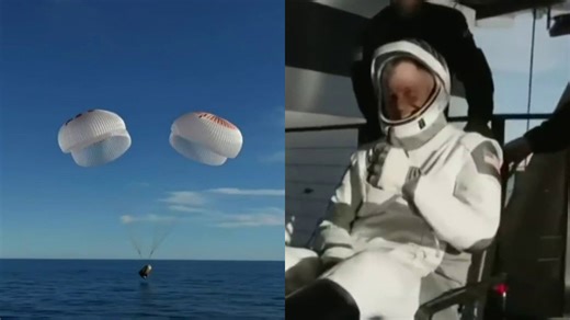 See moment U.S. astronauts exit space capsule after long-awaited splashdown