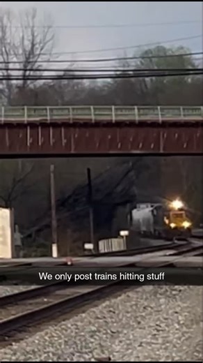 Trains Hitting Stuff on Instagram: "Trains: 1. Everything else: 0. Music by: @amaarae - Starkilla #TrainHitsStuff#TrainCollision #TracksideFails #WreckedByTrain #TrainDontStop"