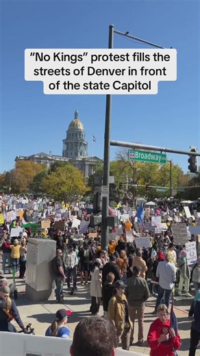‘No Kings’ protesters fill the streets in Denver