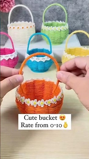 Cozy Handmade Mini Wool Basket🧺How to make a Mini Wool Basket with using a PaperCup#shorts#diy#craft