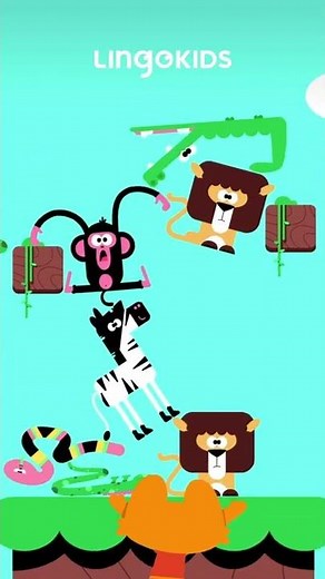 STACKING GAME: Safari Animals 🐘🐒| Lingokids Games | SHORTS