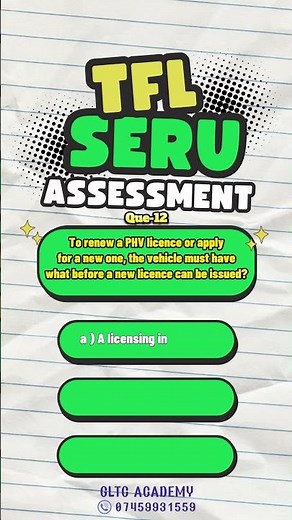 TfL Seru Assessment – Mock Test Question 12 !