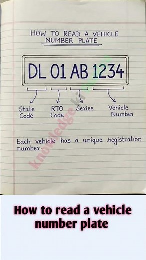 How to read a vehicle number plate? #tarding #viral #automobile #knowledge #shorts