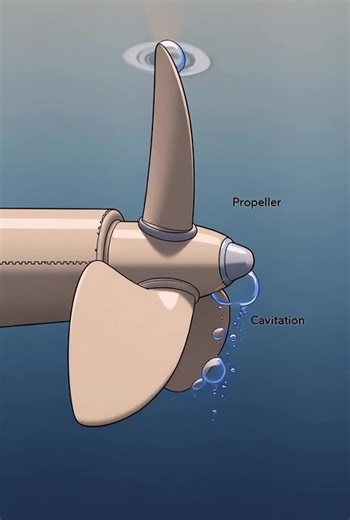 💨 Propeller Cavitation! Bubbles form and collapse on the propeller, reducing efficiency and risking damage. Know it. Avoid it. ⚓🌊 #MaritimeKnowledge #ShipEngineering #SeafarerLife #MarineTips #SeafarersOfTheWorld