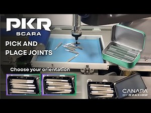 PKR SCARA Robot to pick and place pre-rolls into trays and tubes
