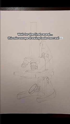 Realistic Microscope Drawing 🤯 | Wait For The Transition! #shorts #youtubeshorts
