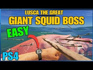 HOW TO KILL LUSCA THE GREAT STRANDED DEEP GIANT SQUID BOSS EASY PS4 CONSOLE