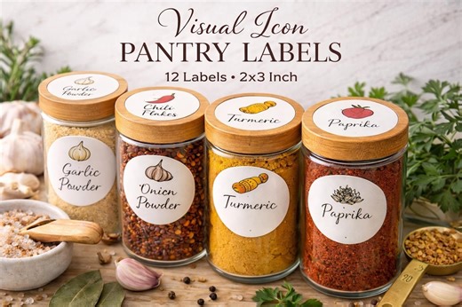 Minimalist Spice Jar Labels | Icon Pantry Stickers, 2x3 Inch (set of 12) (digital Download) - Etsy Canada