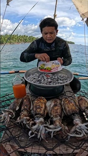 Fresh Raw Squid Salad 🌶🦑🤤 Fisherman's Appetizer "Kinilaw na Pusit"