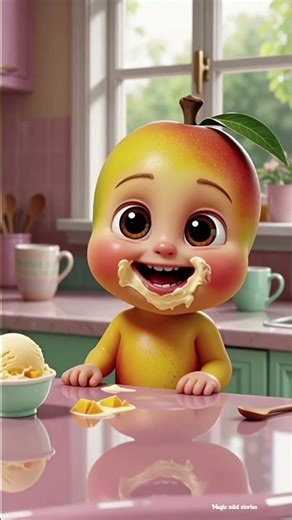 What Happens When a Baby Mango Eats Ice Cream? 🥭🍦#babymango #mangobaby #aianimation #aibaby