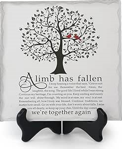 Memorial Plaque with Wooden Stand, Sympathy Gifts for Loss of Loved One, Gifts for Who Loss of Dad Mom Baby Brother Friends, Best Bereavement Gift Ideas,A Limb Has Fallen from The Family Tree