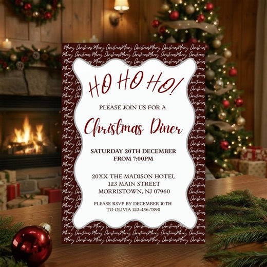 Editable Christmas Dinner Invitation Template – Canva Printable - Etsy