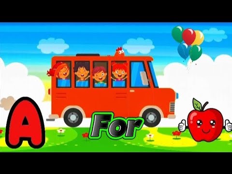 Kids ABC Song 🚍 A for Apple 🍎 B for Bag 🎒 | Fun Alphabet Train Rhymes!