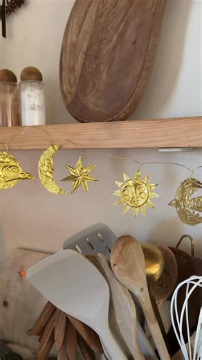 Samantha Phelan | Organic Modern Home Decor on Instagram: "Omg this one turned out so cute 🥹 I made this little embossed metal garland using a mix of Amazon sheet metal and repurposed tomato paste tubes (yes really). Angels, gingerbread houses, stars, birds… it’s giving old-world Christmas in the best way. This was such a fun, slow DIY and honestly a good reminder that some of the prettiest decor comes from getting a little crafty with what you already have. If you’re craving something handmade