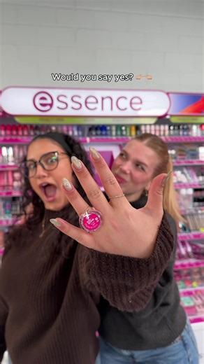 POV: Getting proposed to with a lip gloss 😭💗 Who is exited for our valentines kiss bomb?👀 #kissbomb #juicybomb #essencecosmetics