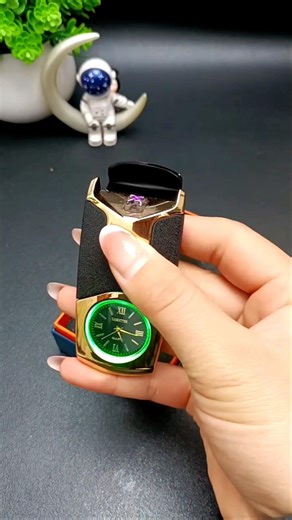 Internet Celebrity High-End Watch Double Arc Lighter Rechargeable Windproof 🌐 #lighter