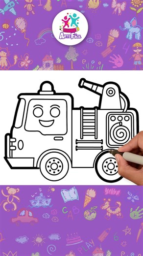 🚒 Vamos Desenhar de Caminhão de Bombeiros 🔥 #shorts #desenhofácil #chikiartbrazil