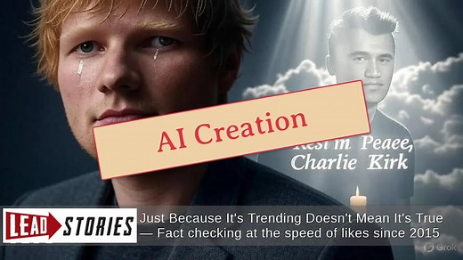 Fact Check: AI Generated Ed Sheeran Tribute Song Videos For Charlie Kirk Are NOT Real -- Didn't Do One With Adele Either