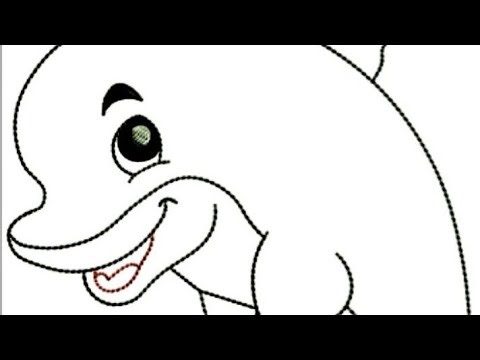Cute Dolphin Drawing for Kids | Easy Dolphin Outline Sketch Step by Step