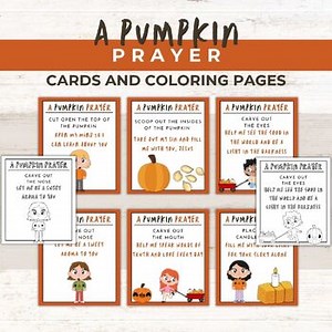 Pumpkin Prayer Coloring | Christian Halloween Pumpkin Carving | Fall |  What kid