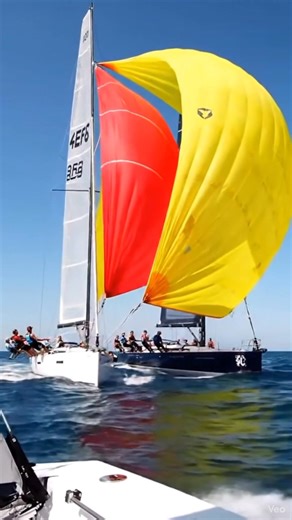 175K views · 613 reactions | When teamwork meets chaos!  Two racing yachts tangle their spinnakers mid-turn — ropes flying, sails twisting, and the wind showing no mercy! ⛵ Pure sailing drama caught in real time!  #TangledSpinnakers #SailingDrama #YachtRace #OceanChallenge #SailingLife #YachtAdventure #WindAndWaves #RealSailing #BoatRace #SailingMoments | Love Sailing | Facebook