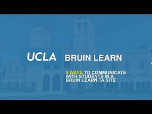 5 Ways to Communicate With Students in a Bruin Learn TA Site