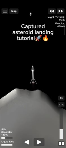 Captured asteroid landing tutorial 🚀🌚👍 #sfs #spaceflightsimulator #tutorial