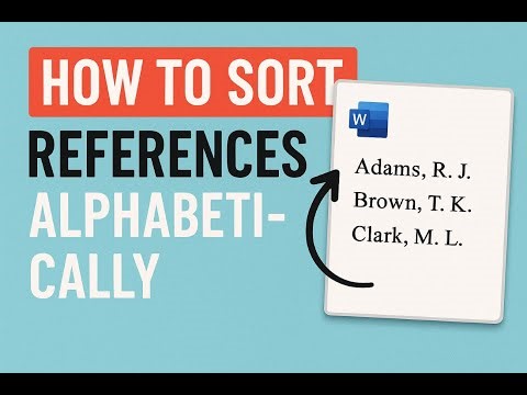 How to Sort References Alphabetically