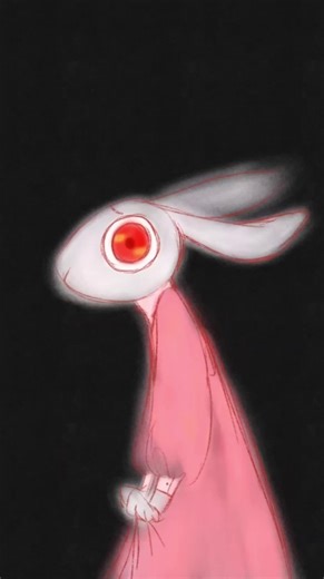 More of my analog horror ✨️ this is my new character Muta'e. his name is a play on the word mutate because his whole thing is that he changes things. he's a deity like The Giver (the black rabbit) except he doesn't share her same respect for life or anyone. this animation isn't cannon to the story, but its supposed to represent how dirty this character is supposed to be. not being able to have who he wants so he goes after someone close to her (the white rabbit). this is supposed to represent ho