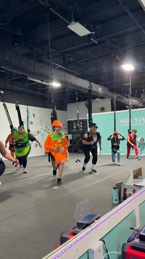 Casting spells... and catching air 🎃🪂 Happy Halloween! #FlyHighHalloween | Fly High Bungee Fitness