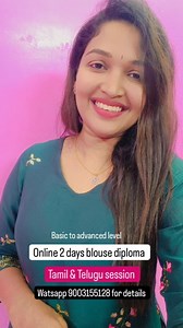 Online 2 days master class & Diploma courses scheduled ✅ Beginner friendly course ✅ 2 days workshop ✅ Pre recorded videos provided for sewing ✅ Hands on practice session ✅ Certification provided ✅ Limited seats ✅ Tamil and Telugu session Watsapp 9003155128 for details 👍 | G2 - Mizz Boutique