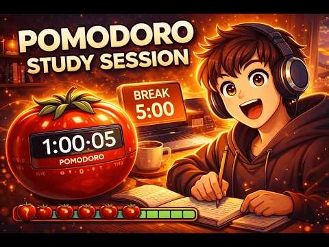 Ultimate 5 Hour Pomodoro Study Session 🔥 | 1H Focus Blocks + 5 Min Breaks