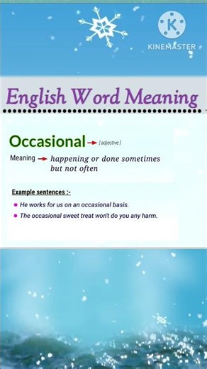 occasional meaning | what is occasional | english adjectives words