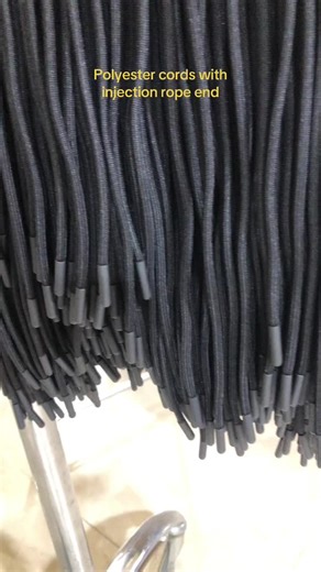 Polyester drawstring with injection rope end #drawstring #drawcord #drawstringcord #garmentaccessories #customized