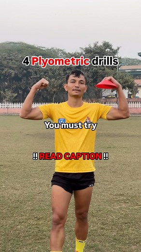 MUST READ 👀👇🏻 . Sprinter jump 3 X 8-10 Kneeling Squat Jump 3 X 10-12 Speed Skater 3 X 10 Single leg Jump to DL landing 3 X 8 . Most of the players these days avoid doing plyometric exercises but let me tell you its benefits and how it can help you. . Doing plyometric exercises can improve your strength, power, and agility, and can help you perform better in sports and daily life. It also improves your Balance,Bone density and can help you burn your fats by forcing your body by using glycogen.