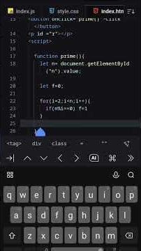 Prime Number Checker Program By Javascript. #explore #javascript #coding #shorts #shortsfeed
