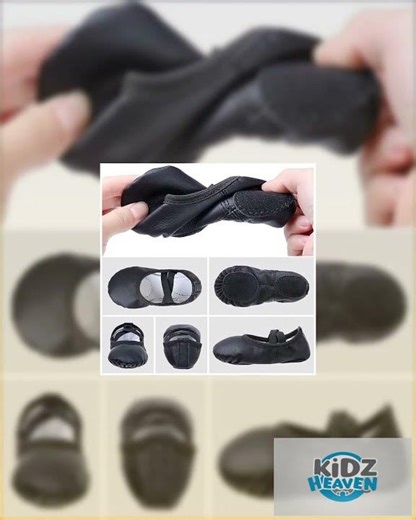Women's Ballet Shoes – Ballet Shoes for Girls – Black – Soft PU Leather Dance Shoes with Non-Slip...