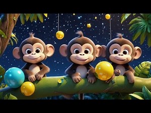 Five Cheeky Monkeys at Bedtime | Playful Bedtime Rhyme for Kids | Monkey Nursery Song for Toddlers