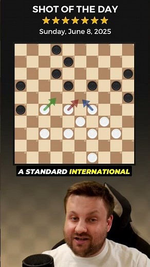 Shot of the Day – June 8, 2025 ➡️ Learn How to Play Checkers at www.worldofcheckers.com