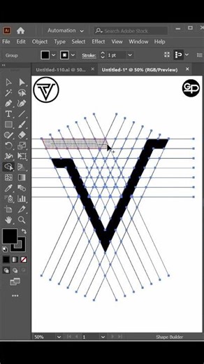 Creative VR LETTER Logo Design in adobe illustrator Adobe Illustrator Tutorial EP 326 S #logo