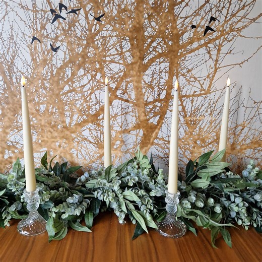 Box of 4 Ivory LED Taper Candles - Etsy