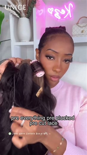 UNice Friendly To Small Head 7x5 & 13x4 Lace Front Wig With Bangs Loose Wave