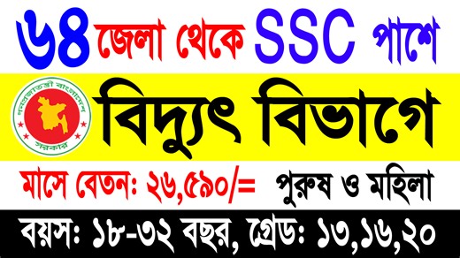 18K views · 297 reactions | ৬৪ জেলা থেকেSSC পাশে বিদ্যুৎ বিভাগ নিয়োগ ২০২৫ | Power Division Job Circular 2025 #jobs #jobcircular #Job | NUR COMPUTER BD | Facebook