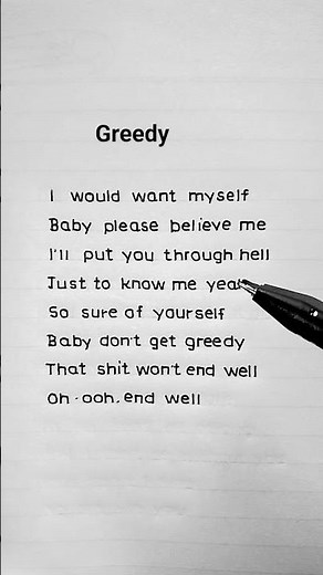Tate McRae - Greedy (Lyrics)