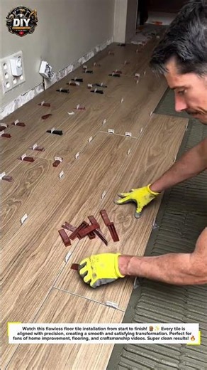 Perfect Floor Tile Installation 🔨🔥 #DIY #Flooring #Satisfying